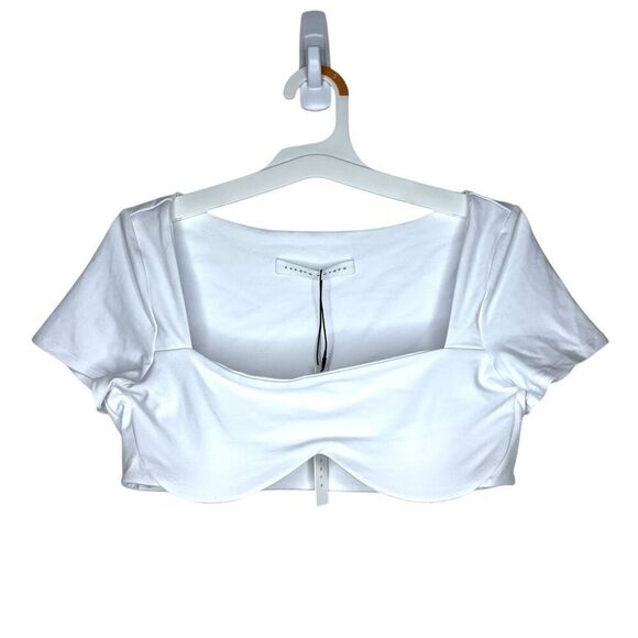 NEW Susana Monaco Square Neck Underwire Crop Top in Sugar Medium - Picture 1 of 13